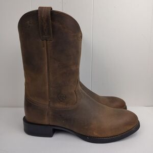 Ariat Heritage Roper Men’s Distressed Brown Western Boots 10 D